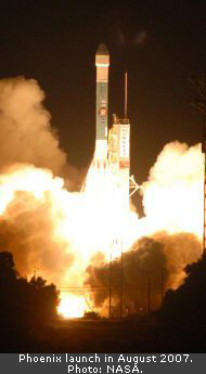 Phoenix Mars Mission launch in August 2007