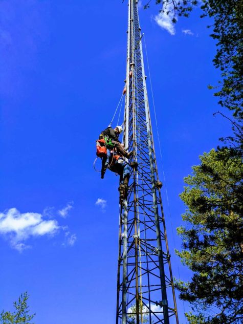 Rescue of a person from the mast